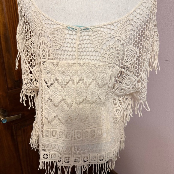 Lace & Fringe Top M - Picture 4 of 4